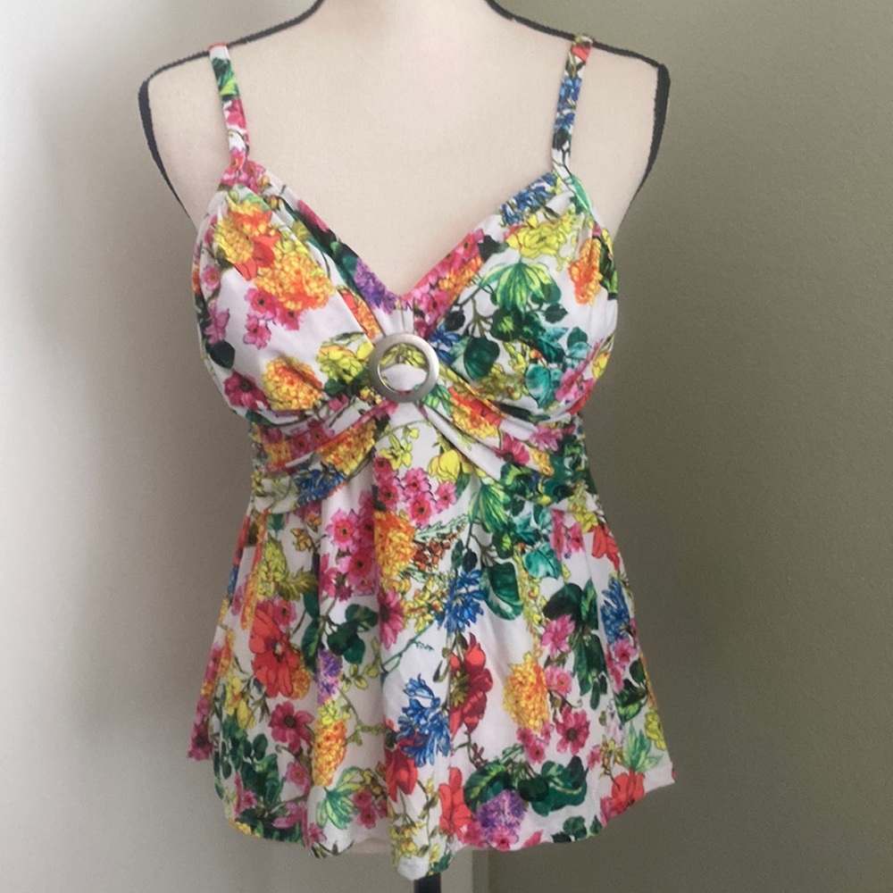 St Johns Bay Floral print Tankini Top size 12